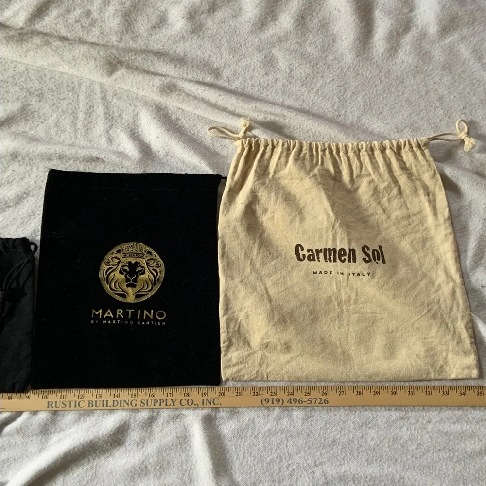 Lot of 3 black & Beige Drawstring dust cover Bags for purses shoes etc all incl